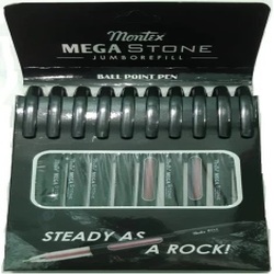 Montex MEGA STONE JUMBO REFILL BALL POINT PEN (Set of 10)